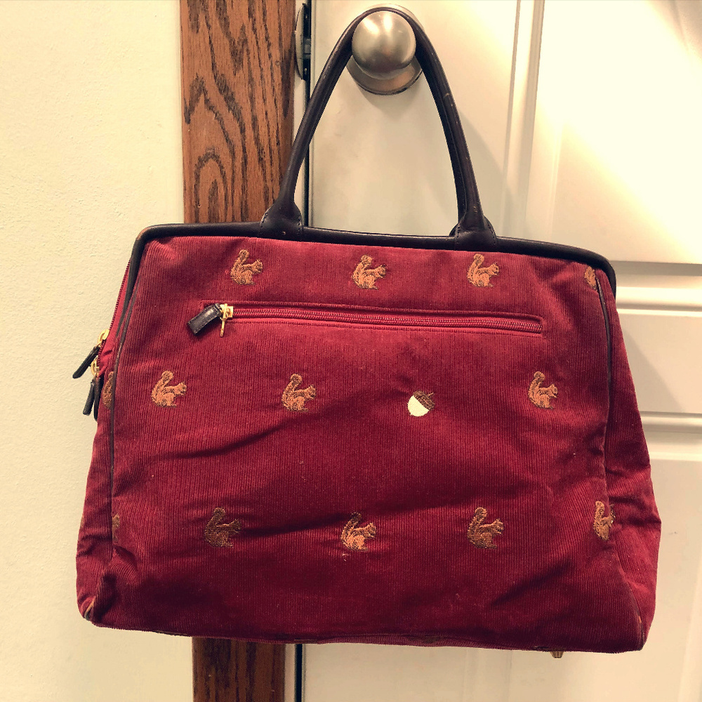 Buzz by Jane Fox Satchel Corduroy with Embroidery